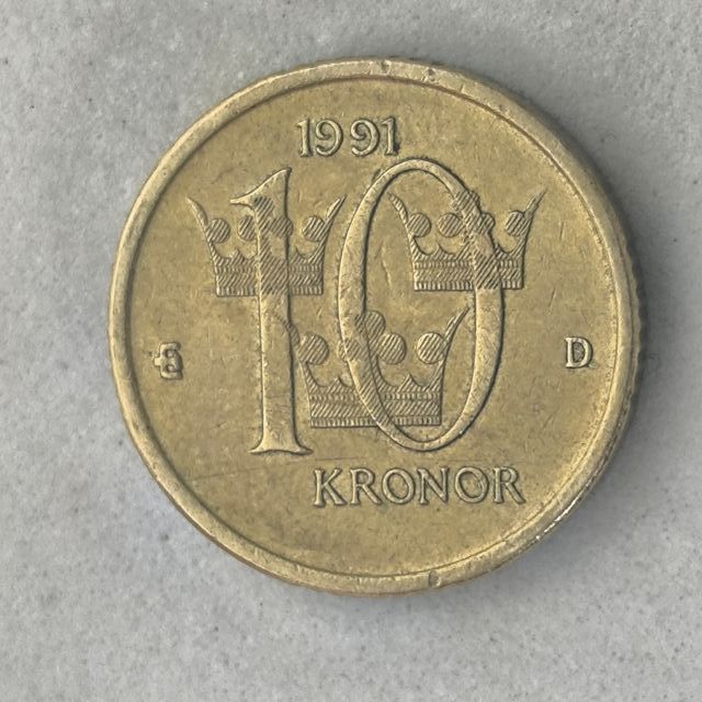 10-04118-Suecia 10 Kronor (10 coronas) - 1991 D