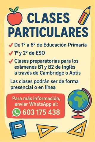 Clases particulares / Clases B1 y B2 de Inglés