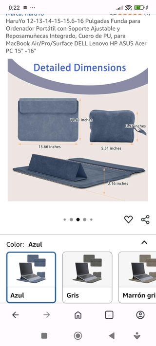 Funda Portátil HaruYo 12-16 Azul