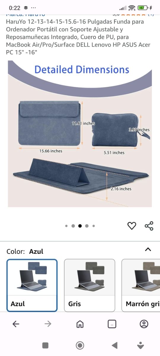 Funda Portátil HaruYo 12-16 Azul