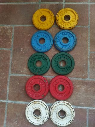 Discos pequeños con barra y ajustes diámetro 2,6 c