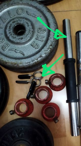 Discos pequeños con barra y ajustes diámetro 2,6 c