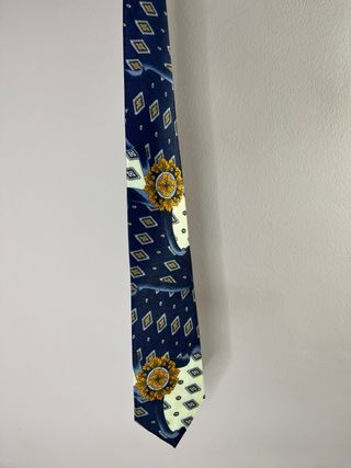 Corbata Vintage Azul y Dorada