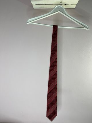 Corbata Vintage Seda Negra y Roja