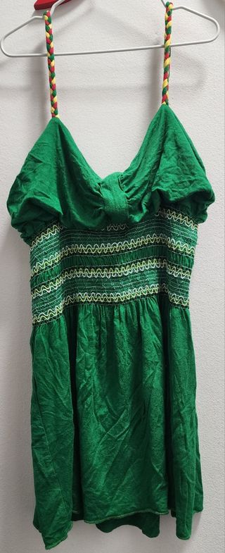 verde con tirantes trenzados
