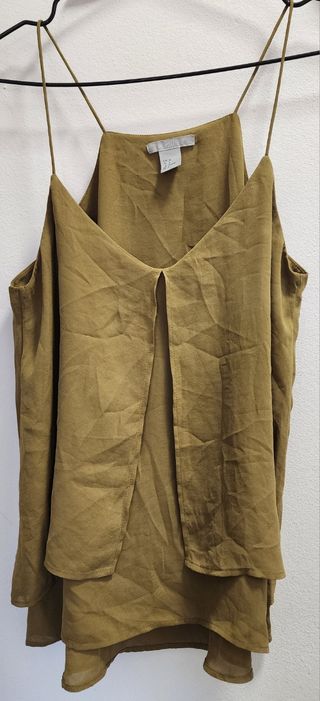Top H&M verde oliva tirantes S