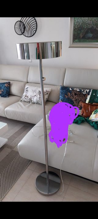 Lámpara de pie moderna plateada