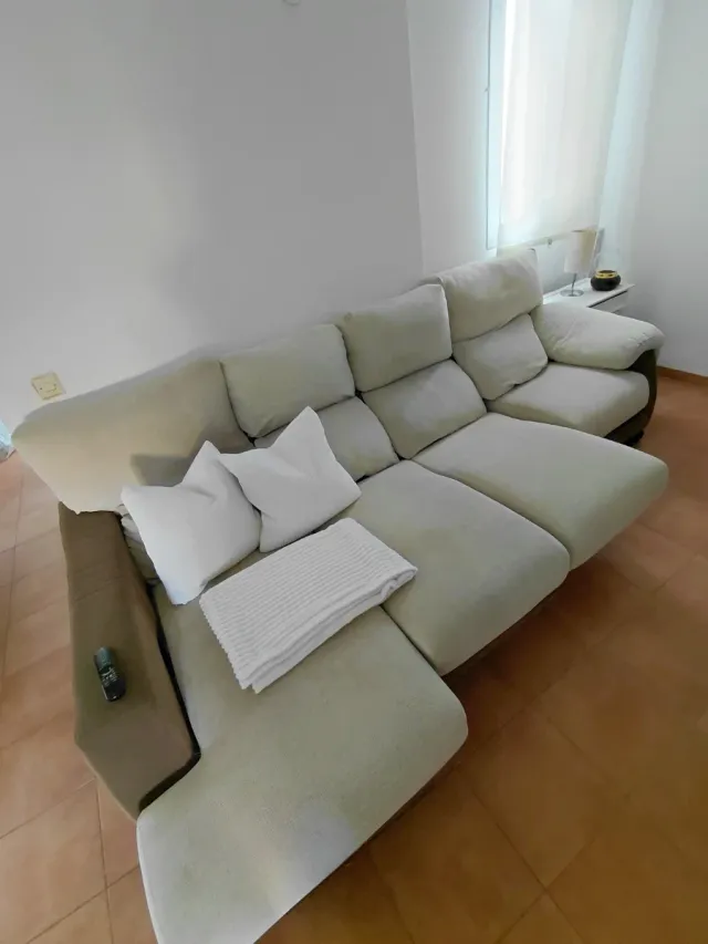 Sofá CAMA Chaise Longue Beige VISCOELÁSTICO