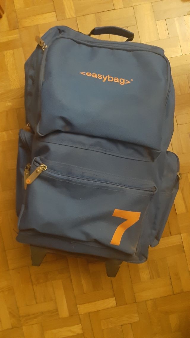 Mochila con ruedas azul