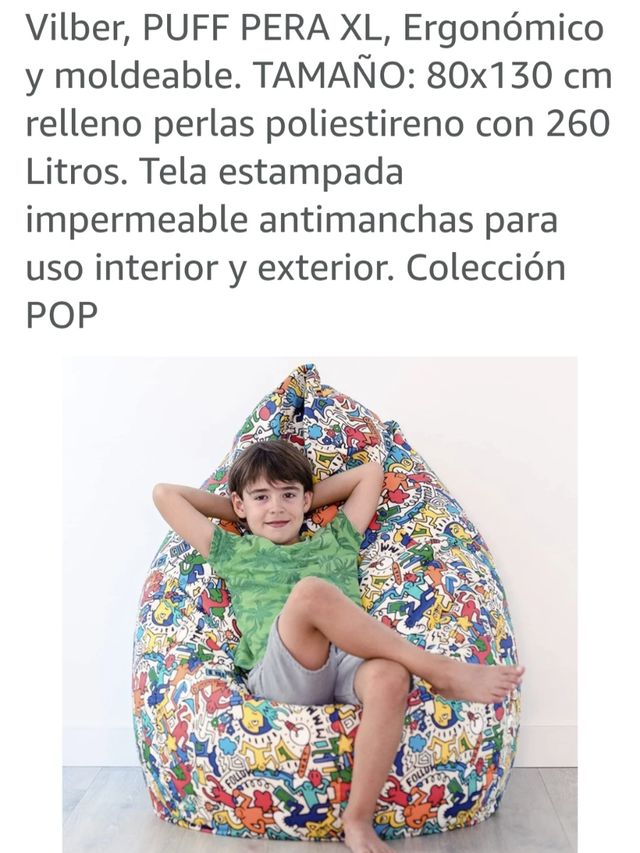 Puf pera 80x130 cm tela impermeable