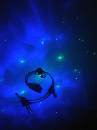 Proyector de Estrellas Plata con  nubelosa azul