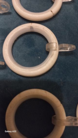 Anelli per tende bianchi in metallo