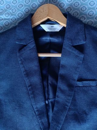 Traje algodón y lino azul H&M niño 12 - 13 años
