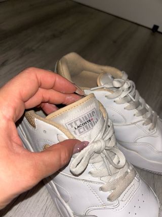 Zapatillas Lacoste Blancas y Beige Unisex 40