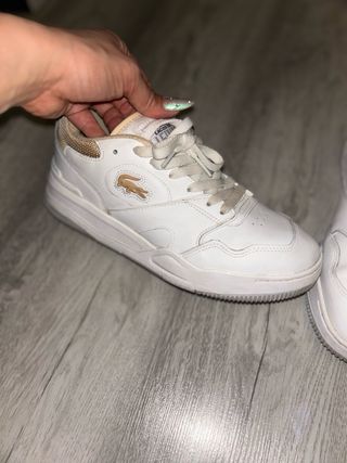 Zapatillas Lacoste Blancas y Beige Unisex 40
