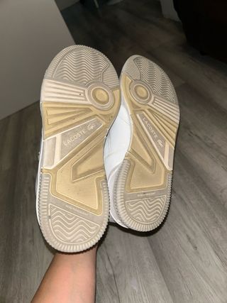 Zapatillas Lacoste Blancas y Beige Unisex 40