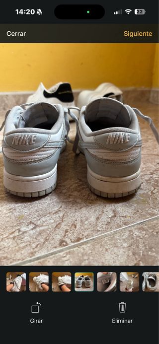Zapatillas Nike Dunk Gris y Blanco