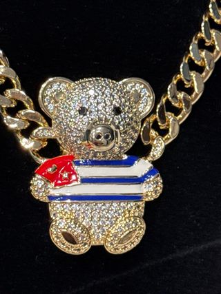 Collar y Anillo Oso Laminado 14k