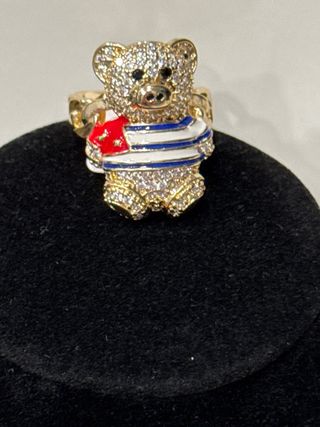 Collar y Anillo Oso Laminado 14k