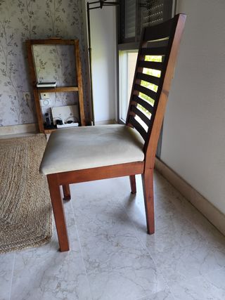 Mesa comedor extensible + 6 sillas madera maciza 