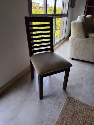 Mesa comedor extensible + 6 sillas madera maciza 