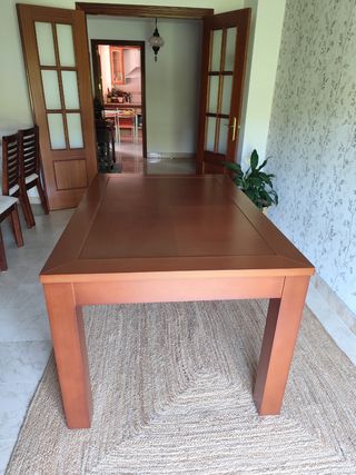 Mesa comedor extensible + 6 sillas madera maciza 