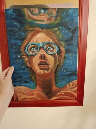 Óleo Chica Buceando