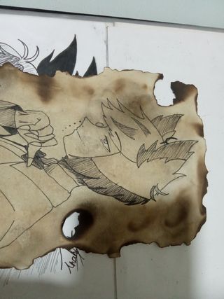 Dibujo Alastor Hazbin Hotel quemado