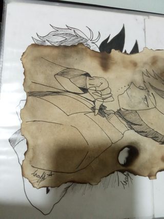 Dibujo Alastor Hazbin Hotel quemado