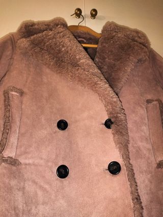 Abrigo rosa con pelo