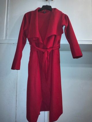 Sobrecamisa larga de paño roja