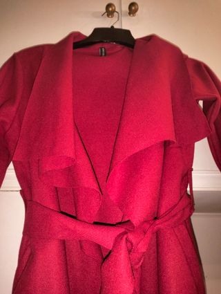 Sobrecamisa larga de paño roja