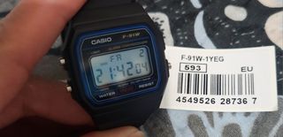 Reloj Casio F-91W Negro y Azul