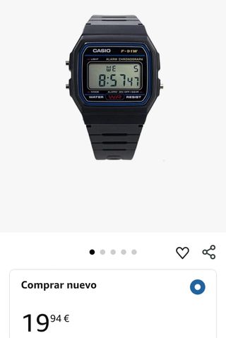 Reloj Casio F-91W Negro y Azul