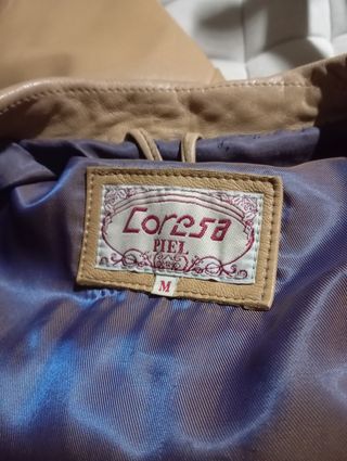 Chaqueta de piel beige