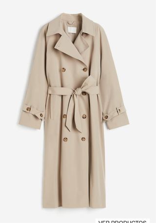 Gabardina H&M Beige Doble Botonadura