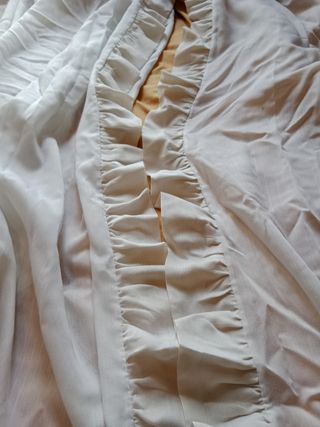 2 Cortinas Grandes Beige/Blanco