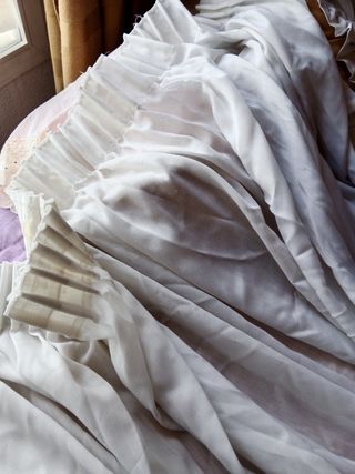 2 Cortinas Grandes Beige/Blanco