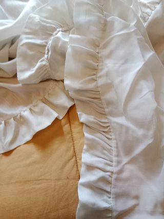 2 Cortinas Grandes Beige/Blanco