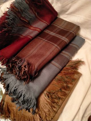 Lotto scialli grandi sciarpe marrone rosso