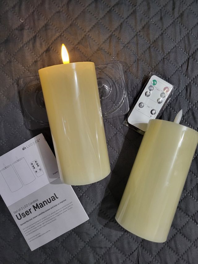 Set 2 Candele LED Tremolanti con Telecomando