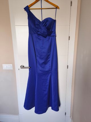 Vestido fiesta Mango azul Talla L