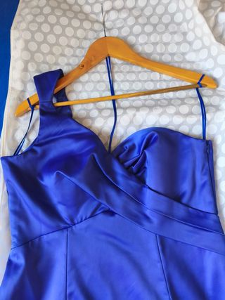 Vestido fiesta Mango azul Talla L