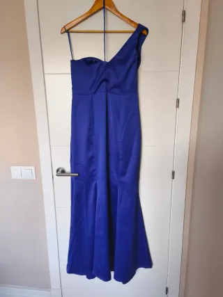 Vestido fiesta Mango azul Talla L