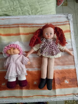 Bambole di pezza anni 80 21cm-30cm 2pz