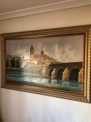 Cuadro de Salamanca Lienzo Óleo Pintado a Mano