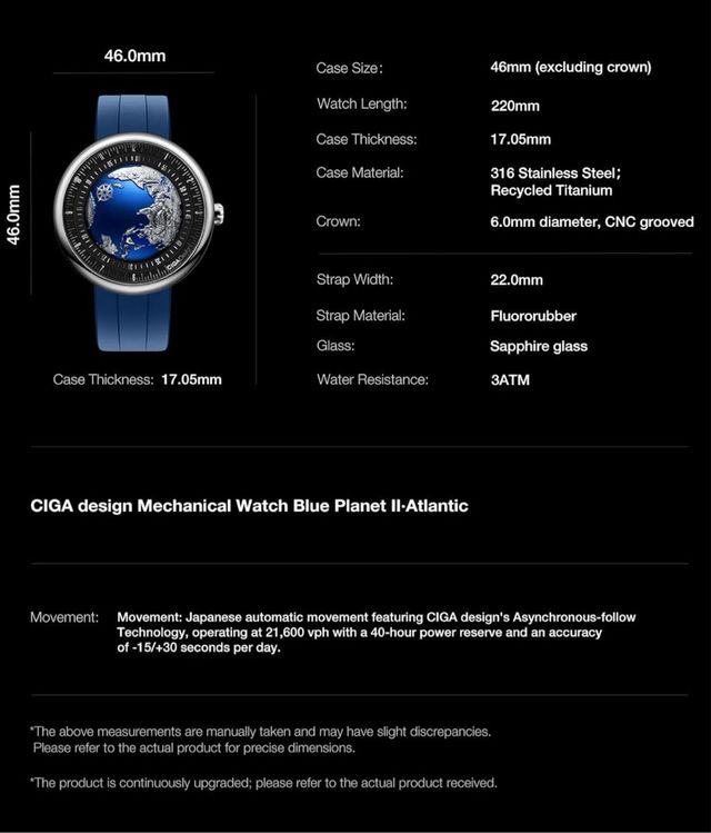 CIGA Design Blue Planet II en Caja/ libroOriginal 