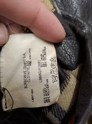 Cazadora Burberry Cuero Tartán