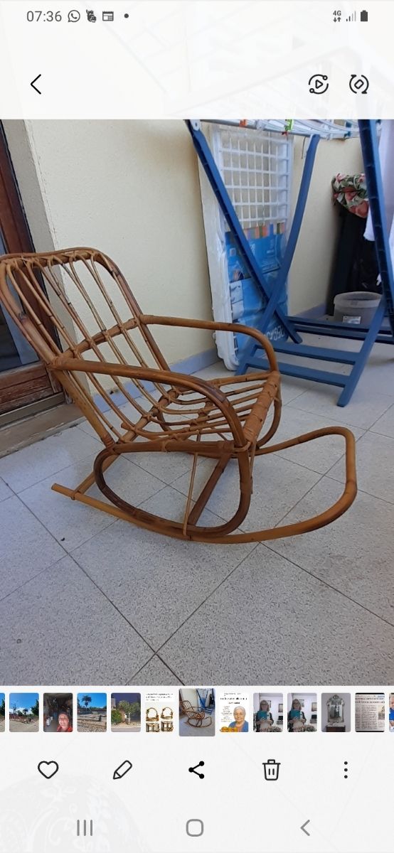 Sedia a dondolo in bambù per bambini