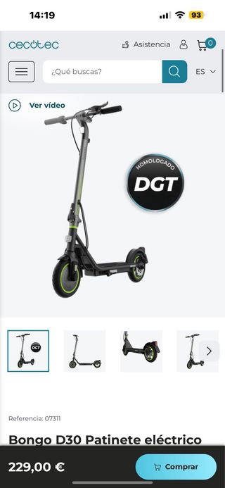 Patinete eléctrico negro